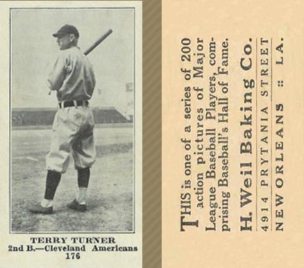 1916 Weil Baking Co. Terry Turner #176 Baseball Card
