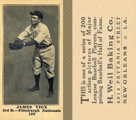 1916 Weil Baking Co. James Viox #180 Baseball Card