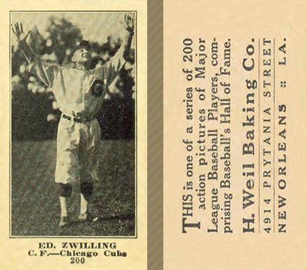 1916 Weil Baking Co. Ed. Zwilling #200 Baseball Card