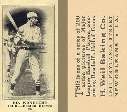 1916 Weil Baking Co. Ed. Konetchy #96 Baseball Card