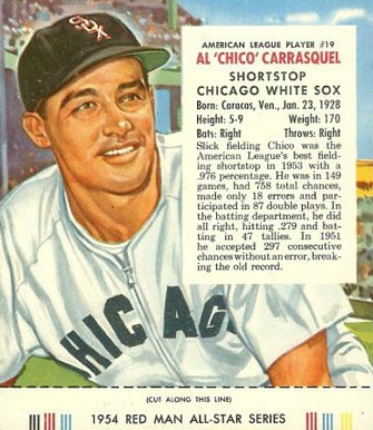 1954 Red Man Tobacco Chico Carrasquel #19 Baseball Card