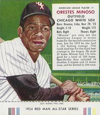 1954 Red Man Tobacco Orestes Minoso #7 Baseball Card