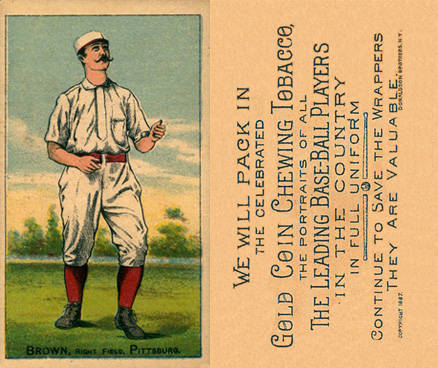 1887 Buchner Gold Coin Tom Brown # Baseball Card