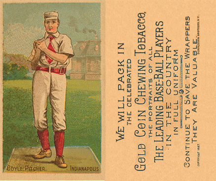 1887 Buchner Gold Coin Henry Boyle # Baseball Card