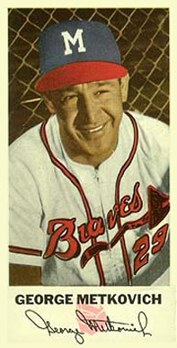 1954 Johnston Cookies Braves George Metkovich #27 Baseball Card
