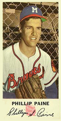 1954 Johnston Cookies Braves Phillip Paine #11 Baseball Card