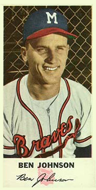 1954 Johnston Cookies Braves Ben Johnson #12 Baseball Card