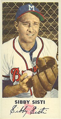 1954 Johnston Cookies Braves Sibby Sisti #13 Baseball Card