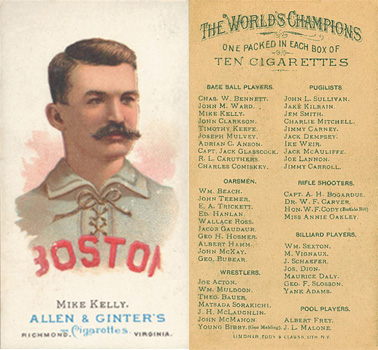 1888 Allen & Ginter Mike Kelly # Baseball Card