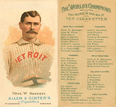 1888 Allen & Ginter Charles Bennett # Baseball Card