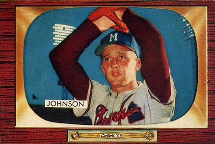 1955 Bowman Ernie Johnson #157b Baseball Card