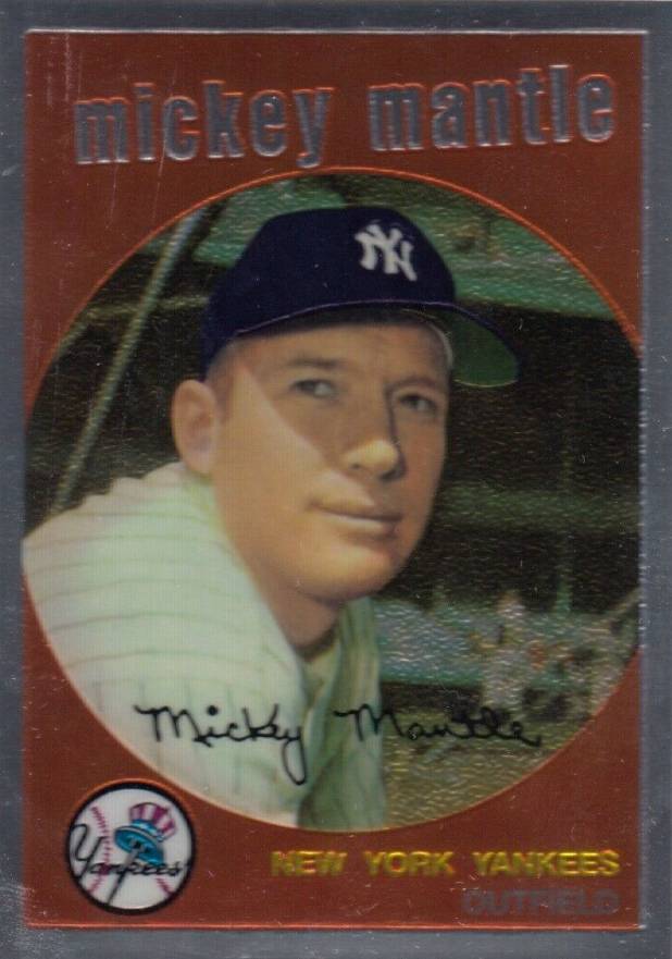 1996 Topps Mantle Finest 1959 Topps Reprint #9 Baseball Card