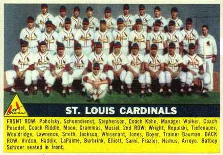 1956 Topps St. Louis Cardinals Team #134 Baseball Card