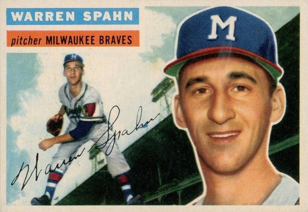 1956 Topps Warren Spahn #10g Baseball Card