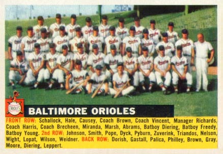1956 Topps Baltimore Orioles #100gL Baseball Card