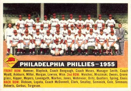1956 Topps Philadelphia Phillies-1955 #72d Baseball Card