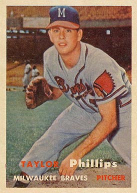 1957 Topps Taylor Phillips #343 Baseball Card