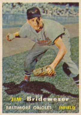 1957 Topps Jim Brideweser #382 Baseball Card