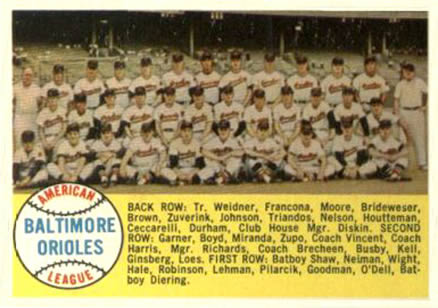 1958 Topps Baltimore Orioles #408a Baseball Card
