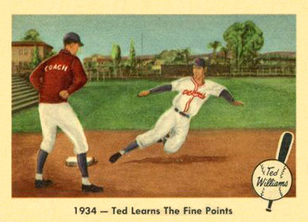 1959 Fleer Ted Williams 1934- Ted Learns The Fine Points #4 Baseball Card