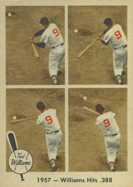 1959 Fleer Ted Williams 1957- Williams Hits .388 #58 Baseball Card
