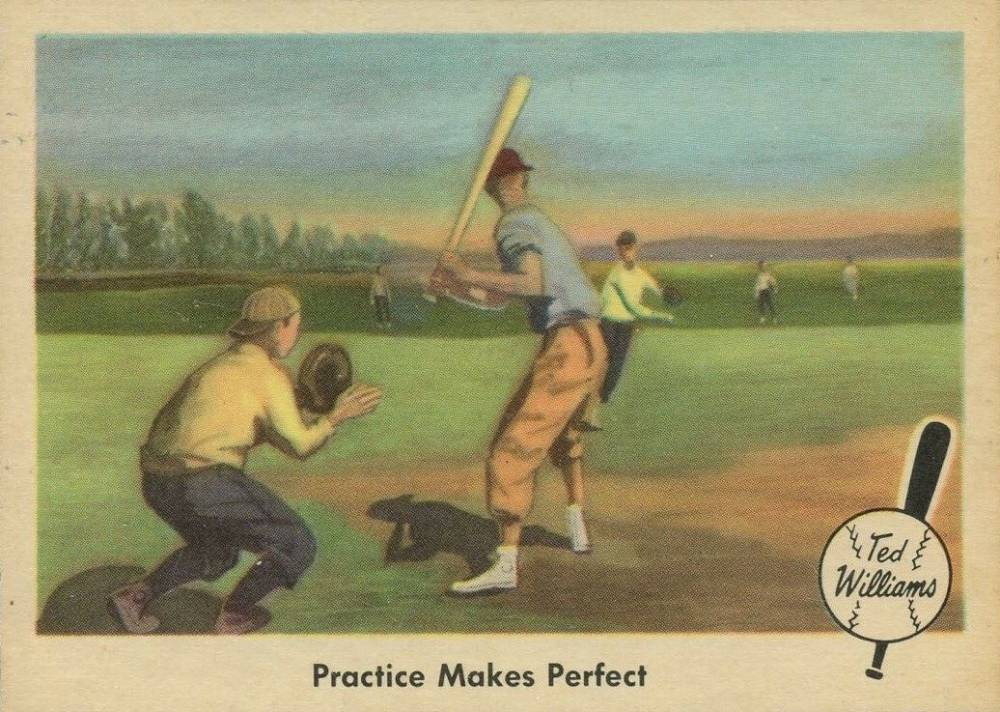 1959 Fleer Ted Williams Practice Makes Perfect #3 Baseball Card