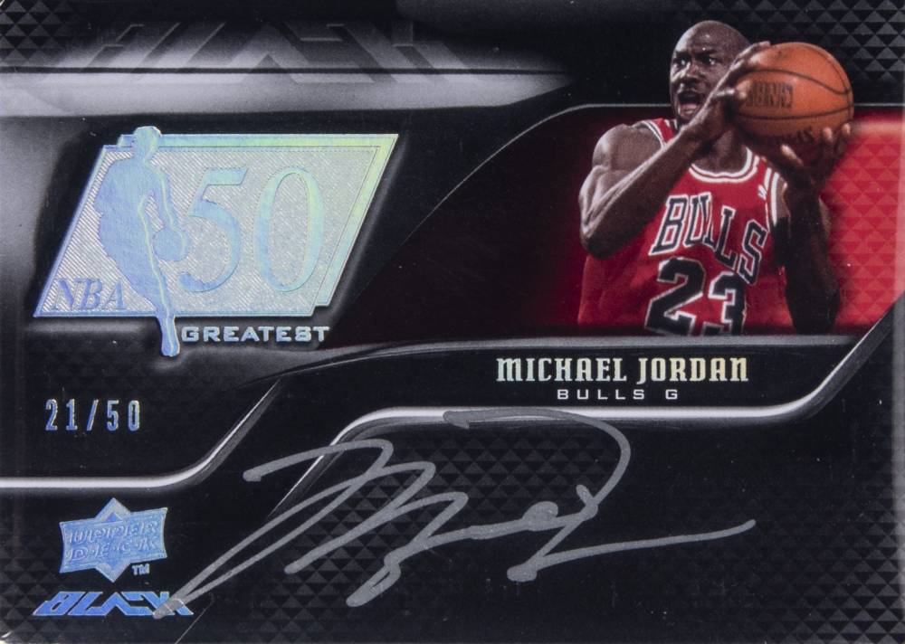 2008 Upper Deck Black 50 Greatest Autographs Michael Jordan #MJ Basketball Card