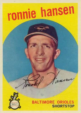 1959 Topps Ronnie Hansen #444 Baseball Card