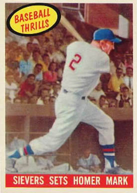 1959 Topps Sievers Sets Homer Mark #465 Baseball Card