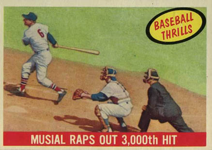 1959 Topps Musial Raps Out 3,000 Hit #470 Baseball Card