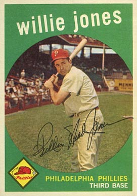 1959 Topps Willie Jones #208 Baseball Card