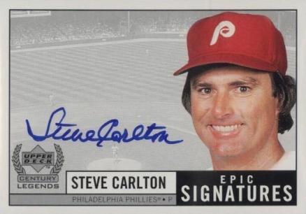 1999 Upper Deck Century Legends Epic Signatures Steve Carlton #SC Baseball Card