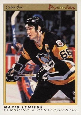 1990 O-Pee-Chee Premier Mario Lemieux #63 Hockey Card