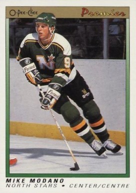 1990 O-Pee-Chee Premier Mike Modano #74 Hockey Card
