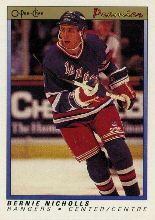 1990 O-Pee-Chee Premier Bernie Nicholls #83 Hockey Card