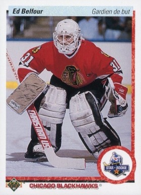 1990 Upper Deck French Ed Belfour #55 Hockey Card