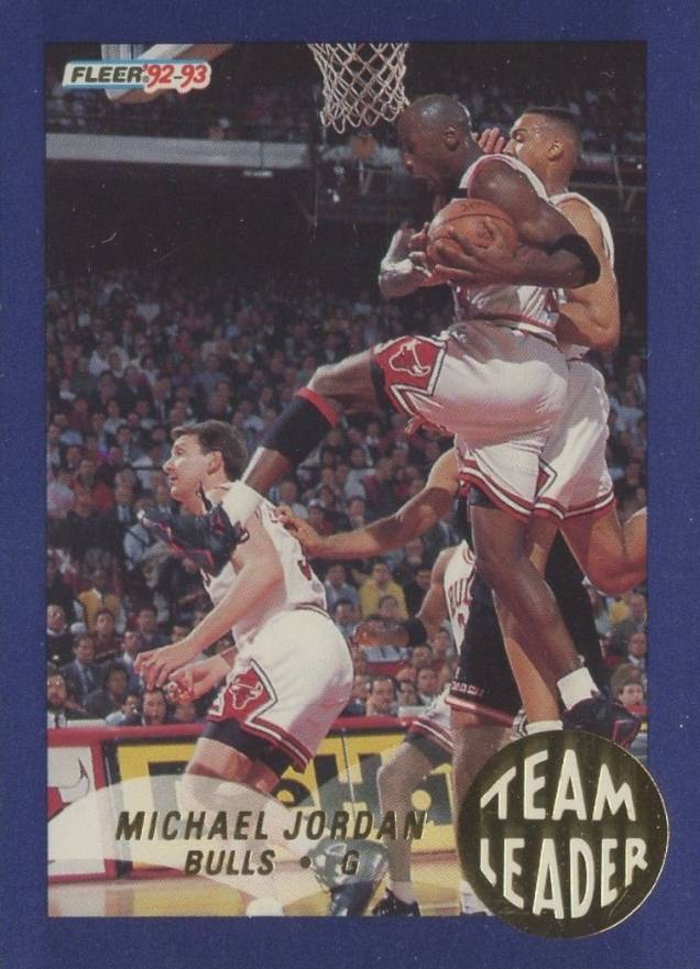 1992 Fleer Team Leaders Michael Jordan #4 Basketball Card