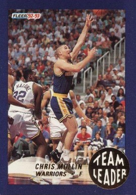 1992 Fleer Team Leaders Chris Mullin #9 Basketball Card