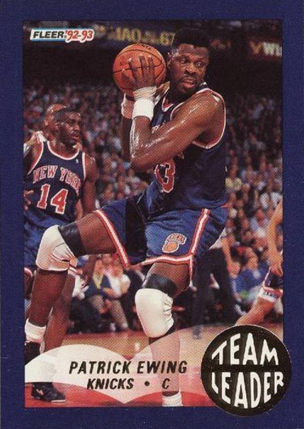1992 Fleer Team Leaders Patrick Ewing #18 Basketball Card