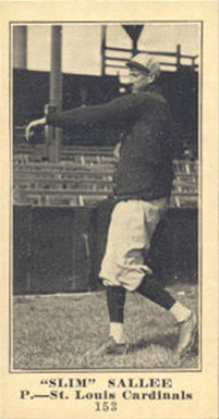 1916 Sporting News "Slim" Sallee #153 Baseball Card