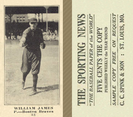 1916 Sporting News William James #88 Baseball Card