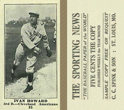 1916 Sporting News Ivan Howard #85 Baseball Card
