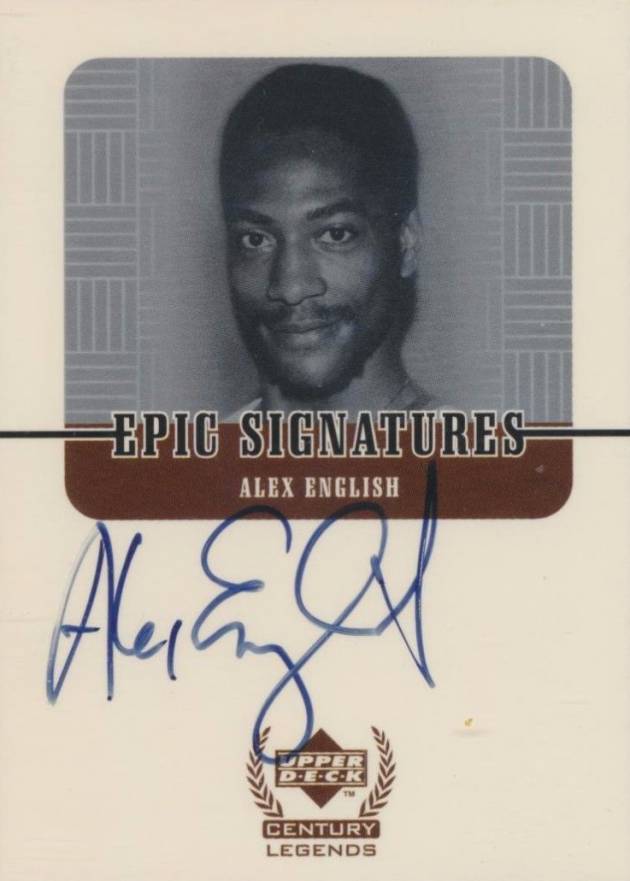 1999 Upper Deck Century Legends Epic Signatures Alex English #AE Basketball Card