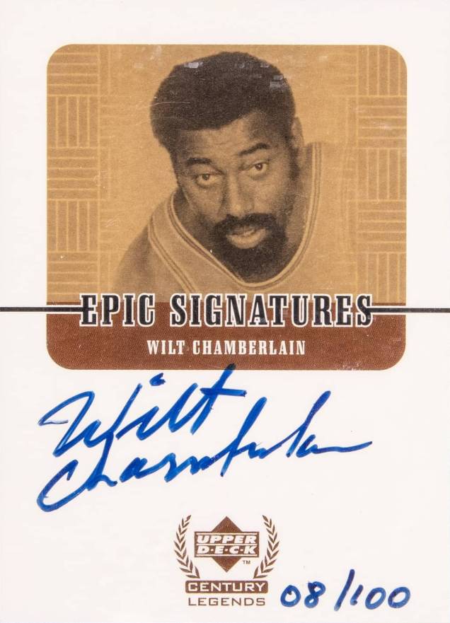 1999 Upper Deck Century Legends Epic Signatures Wilt Chamberlain #WC Basketball Card