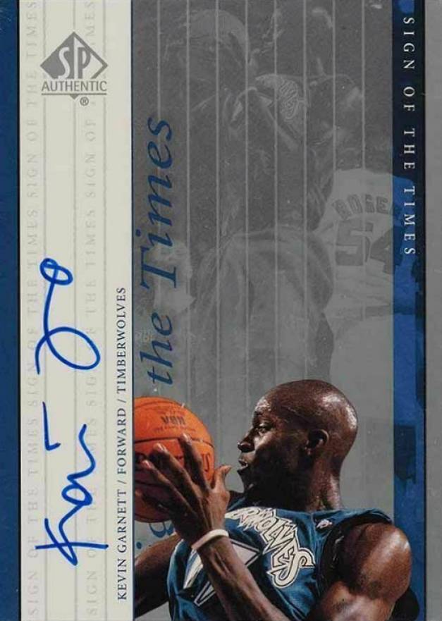 1999 SP Authentic Sign of the Times Kevin Garnett #KG Basketball Card