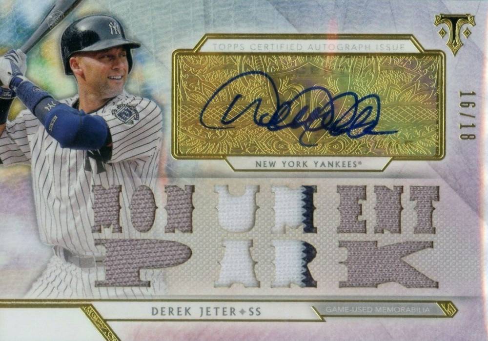 2018 Topps Triple Threads Autograph Relics Derek Jeter #DJ1 Baseball Card