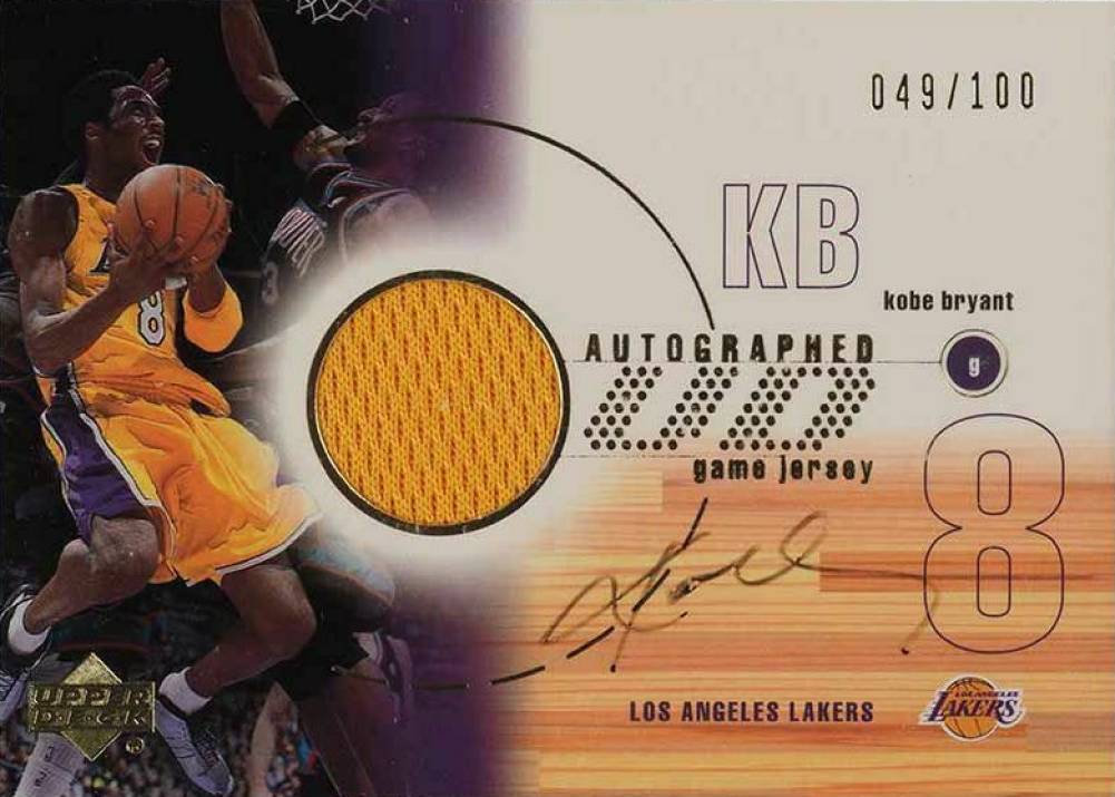 2001 Upper Deck Game Jersey Autograph Kobe Bryant #KB-A Basketball Card