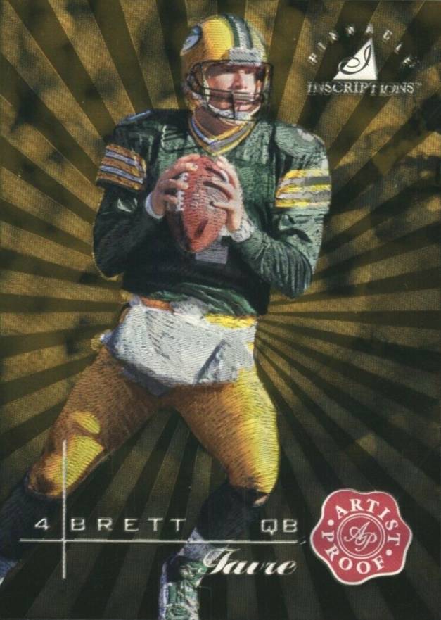 1997 Pinnacle Inscriptions Brett Favre #4 Football Card