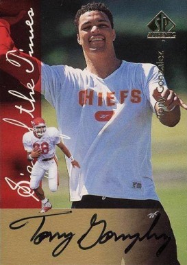 1997 SP Authentic Sign of the Times Tony Gonzalez #19 Football Card