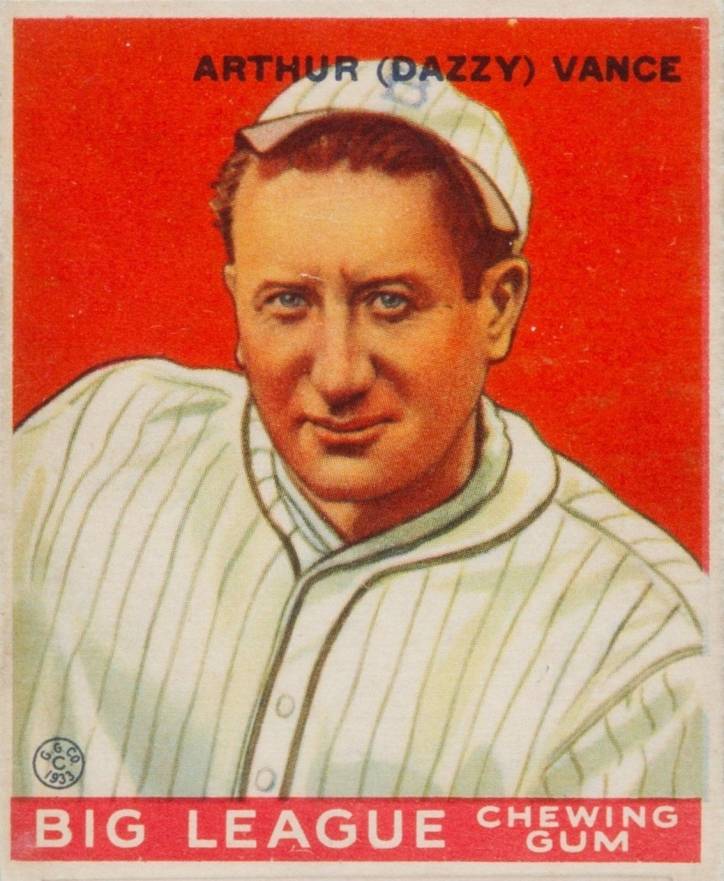 1933 Goudey World Wide Gum Dazzy Vance #2 Baseball Card